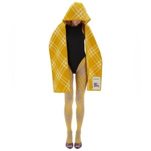 BURBERRY Wool-Blend Jacquard Tights - Yellow